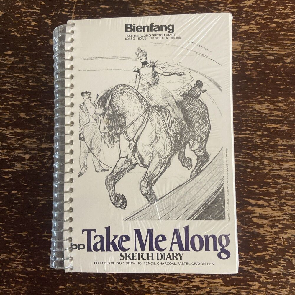 Vintage Bienfang 501SD Take Me Along Sketch Diary Sealed Lautrec 5.5x8.5